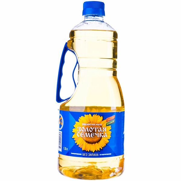 Масло подсолнечное Золотая семечка рафинированное, 1.8л