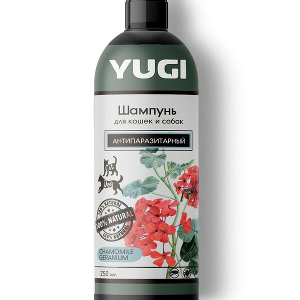Шампунь YUGI Антипаразитарный 250 мл для кошек и собак