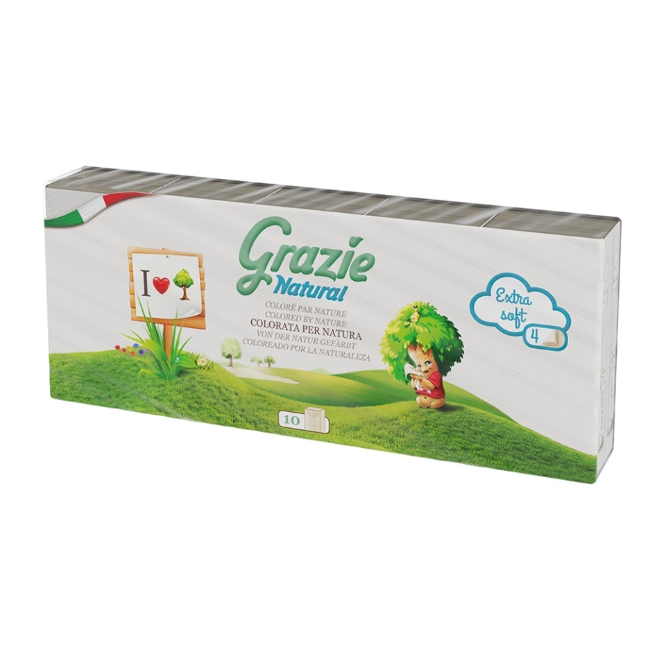 

Платочки бумажные Grazie natural 10 шт Италия