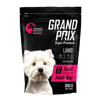 

Корм для собак мелких и миниатюрных пород Grand Prix с ягнёнком 800 г