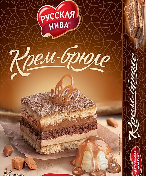 Торт Русская Нива Крем-брюле 400г