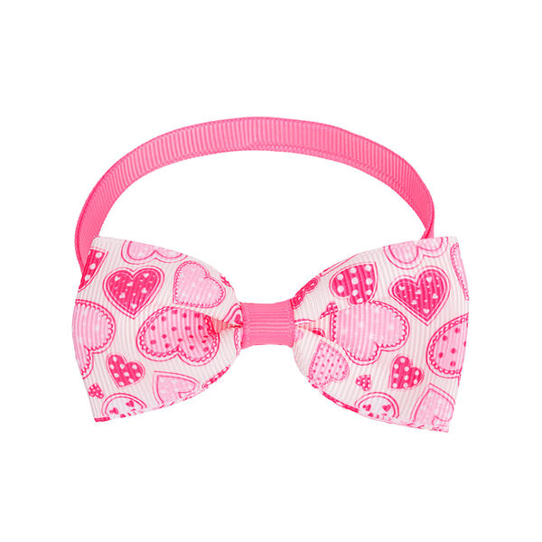 Галстук-бант для кошек и собак розовый сердца, 20-35 см