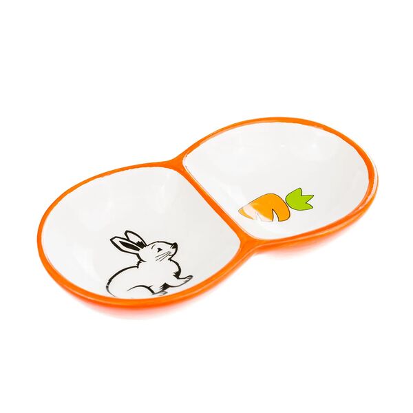 Миска для грызунов двойная 12,5 см оранжевая