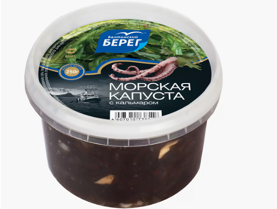 Салат из морской капусты с кальмарами ТМ Балтийский берег