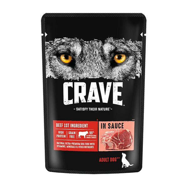 Корм для собак CRAVE говядина в соусе пауч 85г (упаковка - 28 шт)