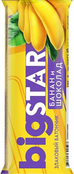 Батончик злаковый Big Star Банан и шоколад