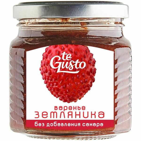 Варенье Te Gusto Земляника садовая протёртая с виноградным соком без сахара, 300г