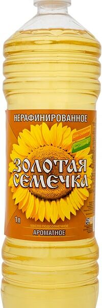 Масло подсолнечное Золотая Семечка Ароматное нерафинированное 1л