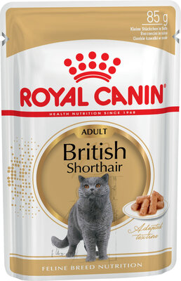 Royal Canin British Shorthair Adult пауч для кошек британской породы (кусочки в соусе) Мясо