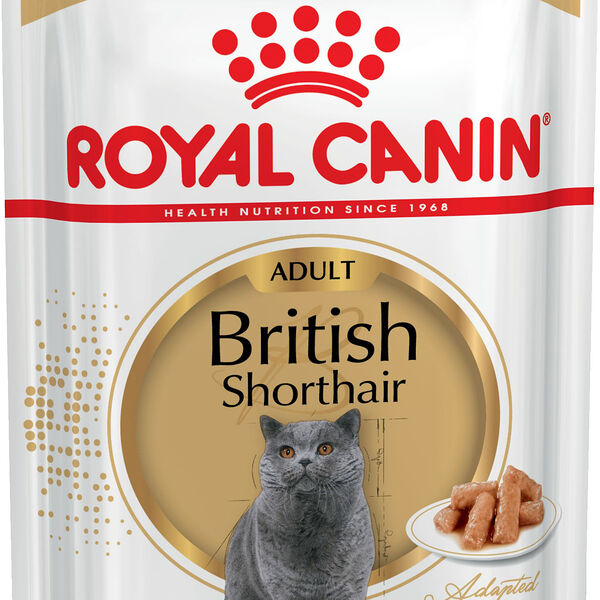 Royal Canin British Shorthair Adult пауч для кошек британской породы (кусочки в соусе) Мясо