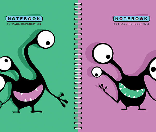 Тетрадь Пзбм Кляксоиды перевертыш на гребне в клетку