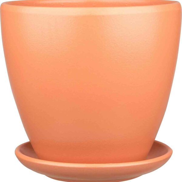 Горшок керамический с подставкой Бутон BH-43-1 цвет: персиковый