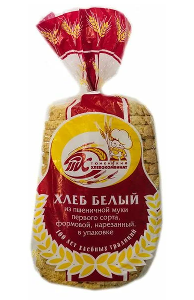 Хлеб ТХК Белый из муки 1 сорта, в нарезке