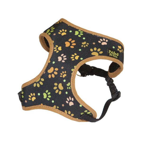 Шлейка для собак PRIDE Fashion Лапки, коричневая X-Small