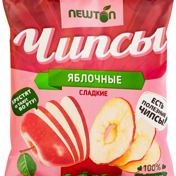 Чипсы яблочные NEWTON сладкие, 25г