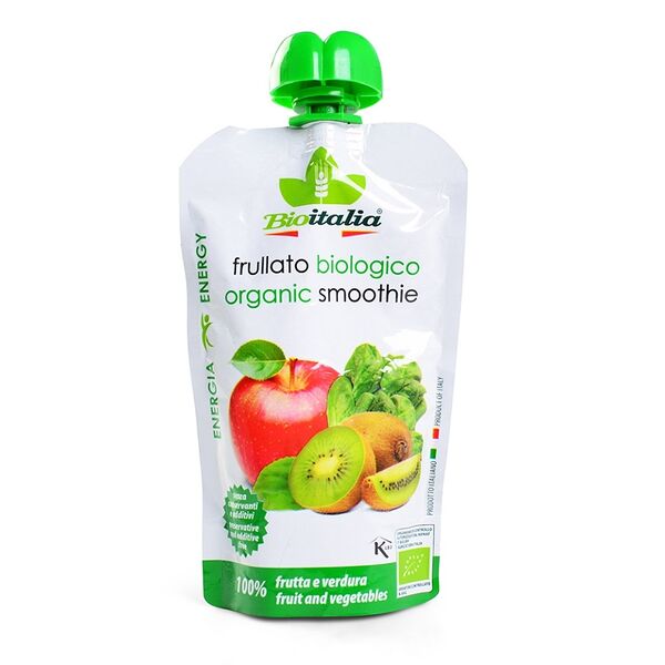 Пюре из яблока, киви и шпината Bioitalia смузи 120 гр