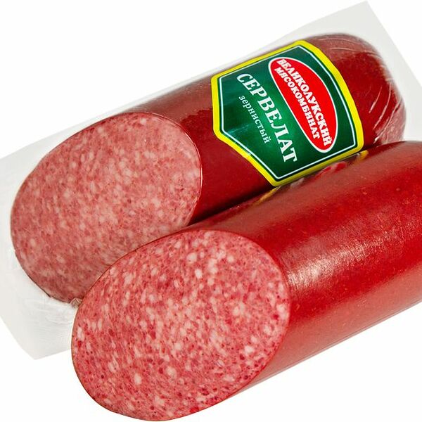 Сервелат Великолукский МК Зернистый варено-копченый 400г