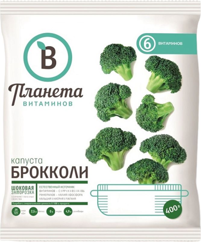 

Брокколи Планета Витаминов быстрозамороженная 400 г
