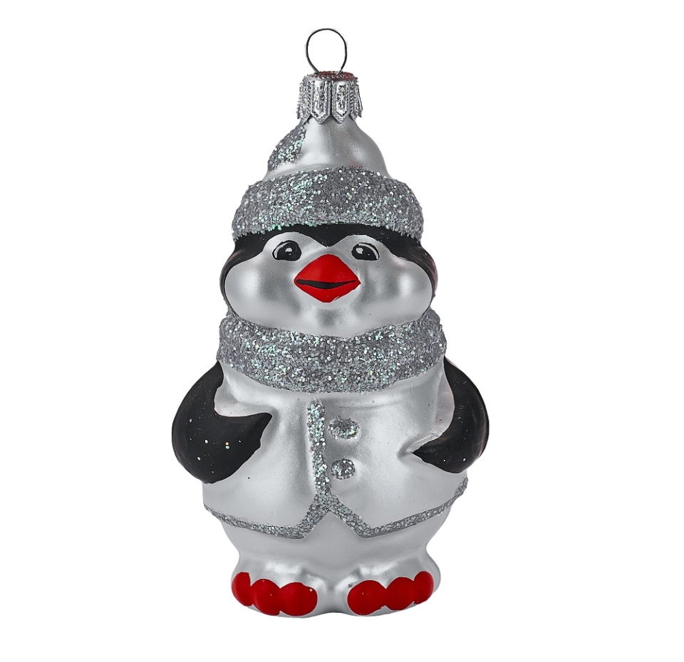 

Игрушка для елки Елочка «Коллекция Традиции» Пингвин 8см, стекло, Россия