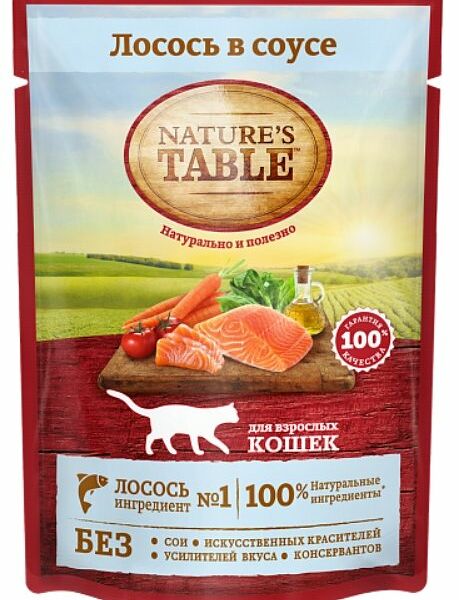 Влажный корм для кошек «Лосось в соусе», Nature’s Table