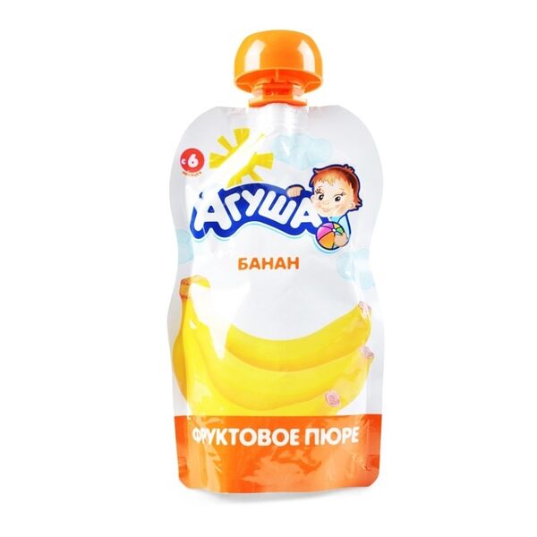 Фруктовое пюре Агуша банан, с 6 месяцев