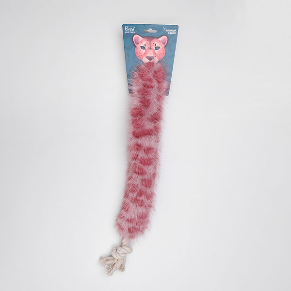 Игрушка с шуршащим элементом для собак Хвост розового леопарда, 57х7х5 см