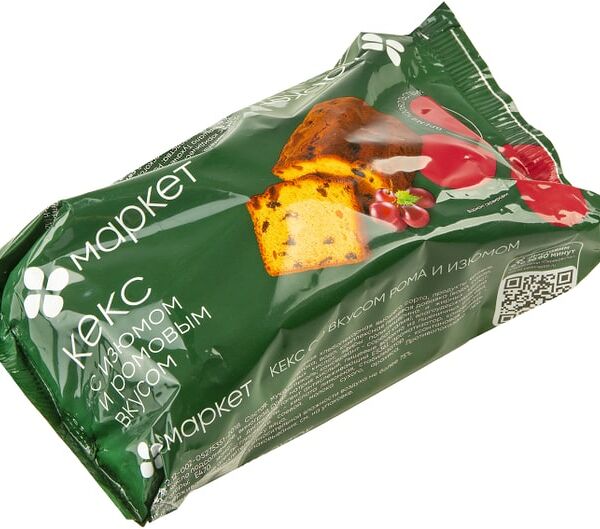 Кекс Маркет со вкусом рома и изюмом 250г