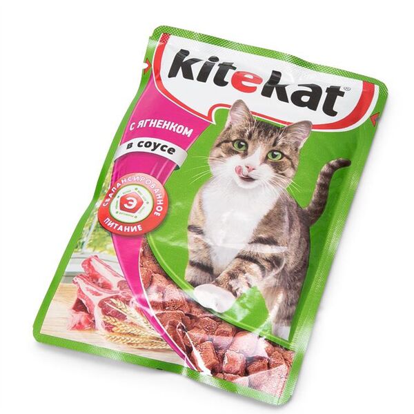 Корм для кошек Kitekat с ягнёнком в соусе