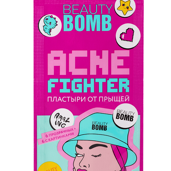 Пластыри от прыщей Beauty bomb Acne fighter разноцветные 12 шт.