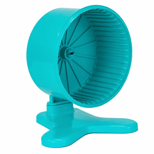 Колесо для грызунов Homepet с подставкой полузакрытое пластиковое бирюзовое d 9 см