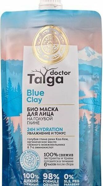 БИО маска для лица Natura Siberica Doctor Taiga 24H Hydration Увлажнение и тонус 100 мл