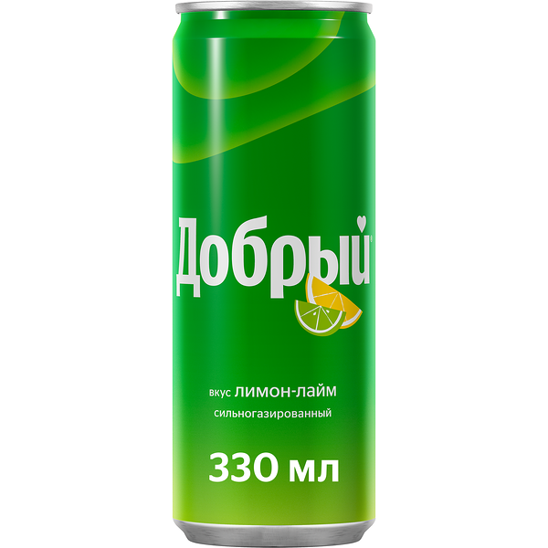 Напиток ДОБРЫЙ Лимон, лайм сильногазированный, 0.33л