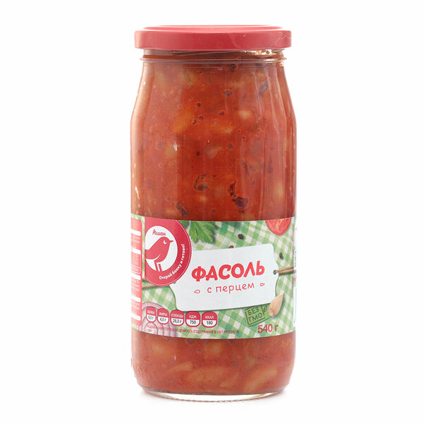 Фасоль пикантная с перцем АШАН Красная птица