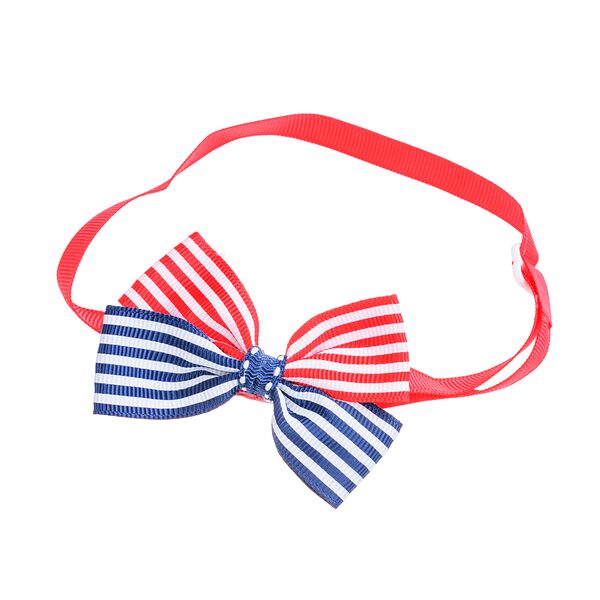 Petmax Галстук-бант красно-синий в полоску