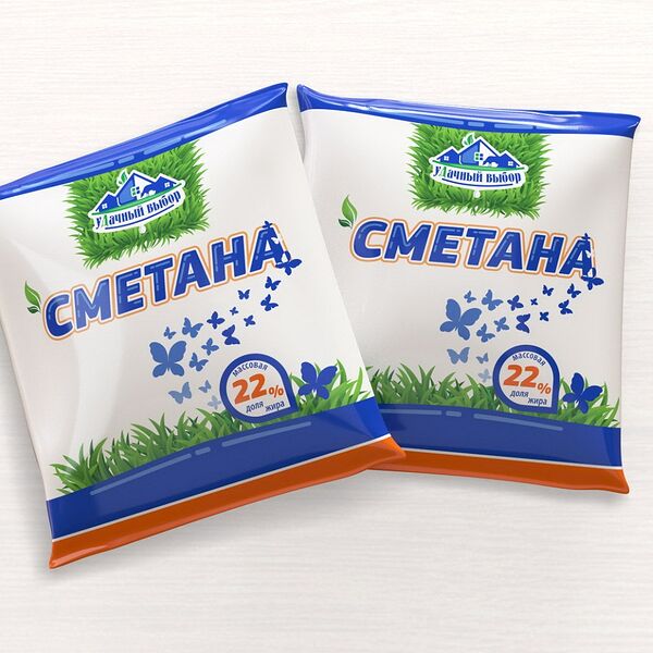 Сметана 22% пленка 400г МСЗ Кобрин