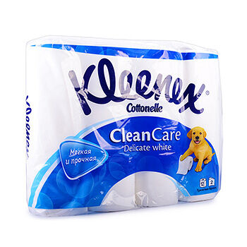 Туалетная бумага Kleenex Delicate white двухслойная, 12 рулонов