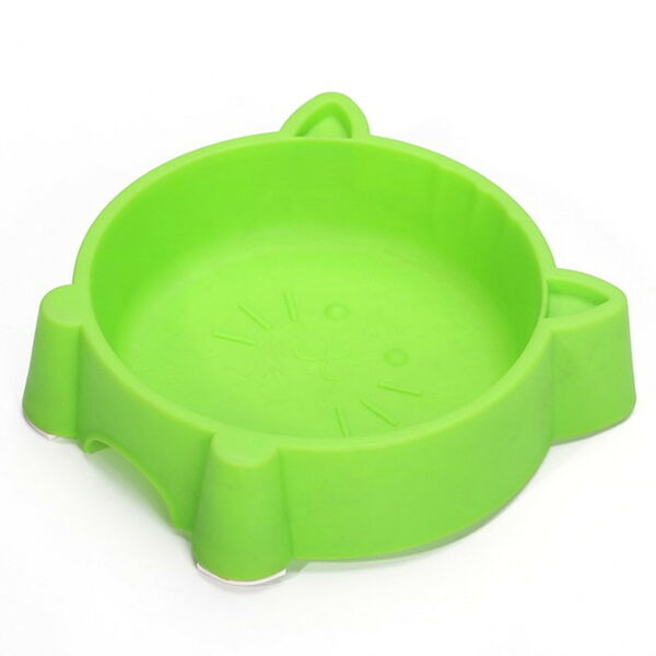 Миска Nunbell 14х14х3.5 см (300 мл) пластик, нескользящими насадками, микс, для кошек