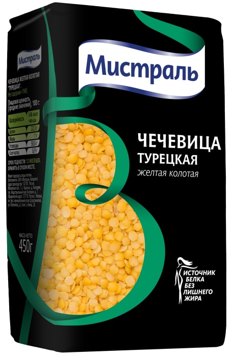 

Чечевица Мистраль Турецкая желтая колотая 450 г
