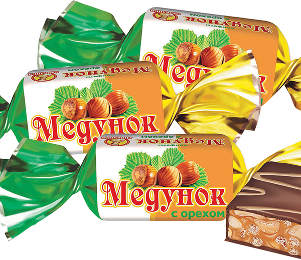 Конфеты СЛАВЯНКА Медунок с орехом вес до 250г