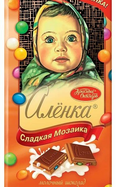 Шоколад Алёнка Сладкая мозаика молочный с разноцветным драже