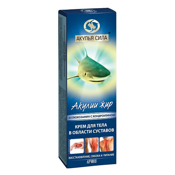 Крем для тела Акулий жир 75 мл с глюкозамином и хондроитином