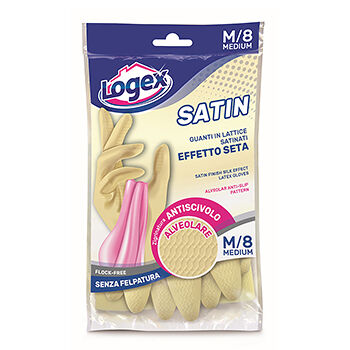 Перчатки хозяйственные Logex Satin размер M, Малайзия