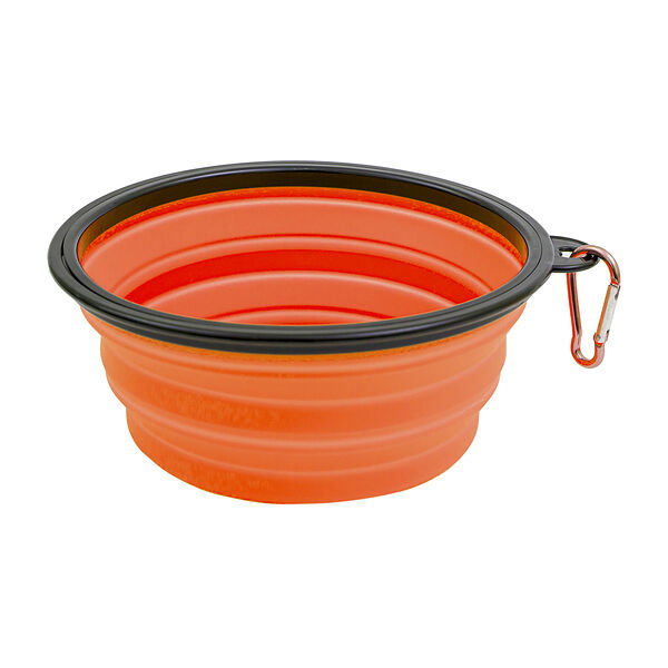 Миска Zooone складная силиконовая для животных 1000 мл, (ОРАНЖЕВАЯ) 