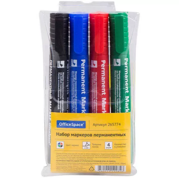 Набор маркеров перманентных 4цв 