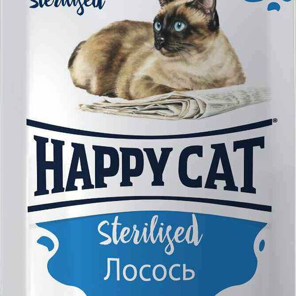 Корм для кошек HAPPY CAT Sterilised лосось кусочки в желе пауч