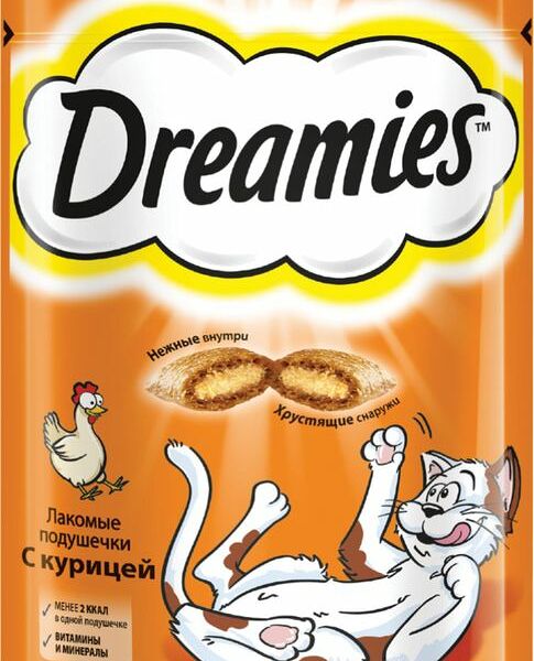 Лакомство для кошек подушечки с курицей ТМ Dreamies (Дримс)