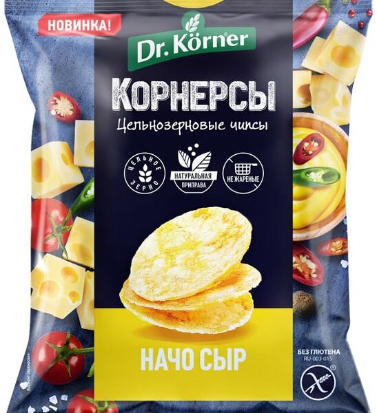 Чипсы Dr.Korner Кукурузно-рисовые с сыром начо 50г