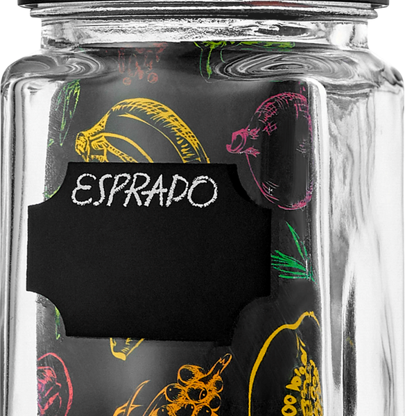 Банка для хранения Esprado Fresco с меловым стикером,стекло, 1.2л Арт. FRE120E405