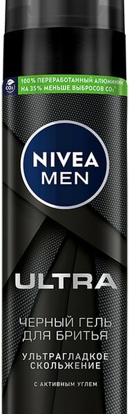 Гель для бритья NIVEA MEN Ultra Черный с активным углем 200мл