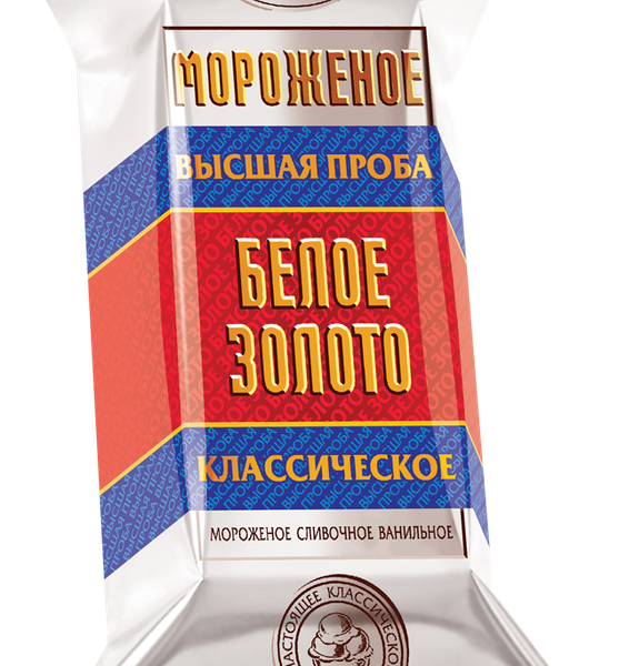 Мороженое пломбир Белое Золото Ванильный